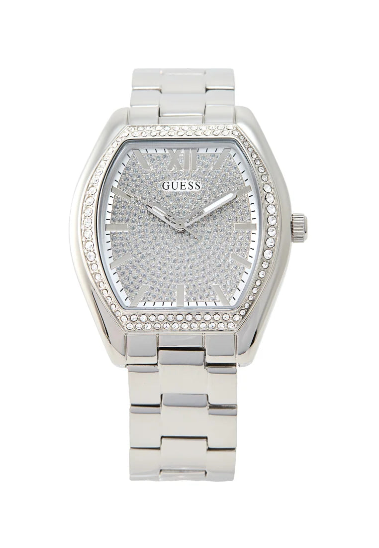 reloj guess con diamantes plateado para hombre y mujer