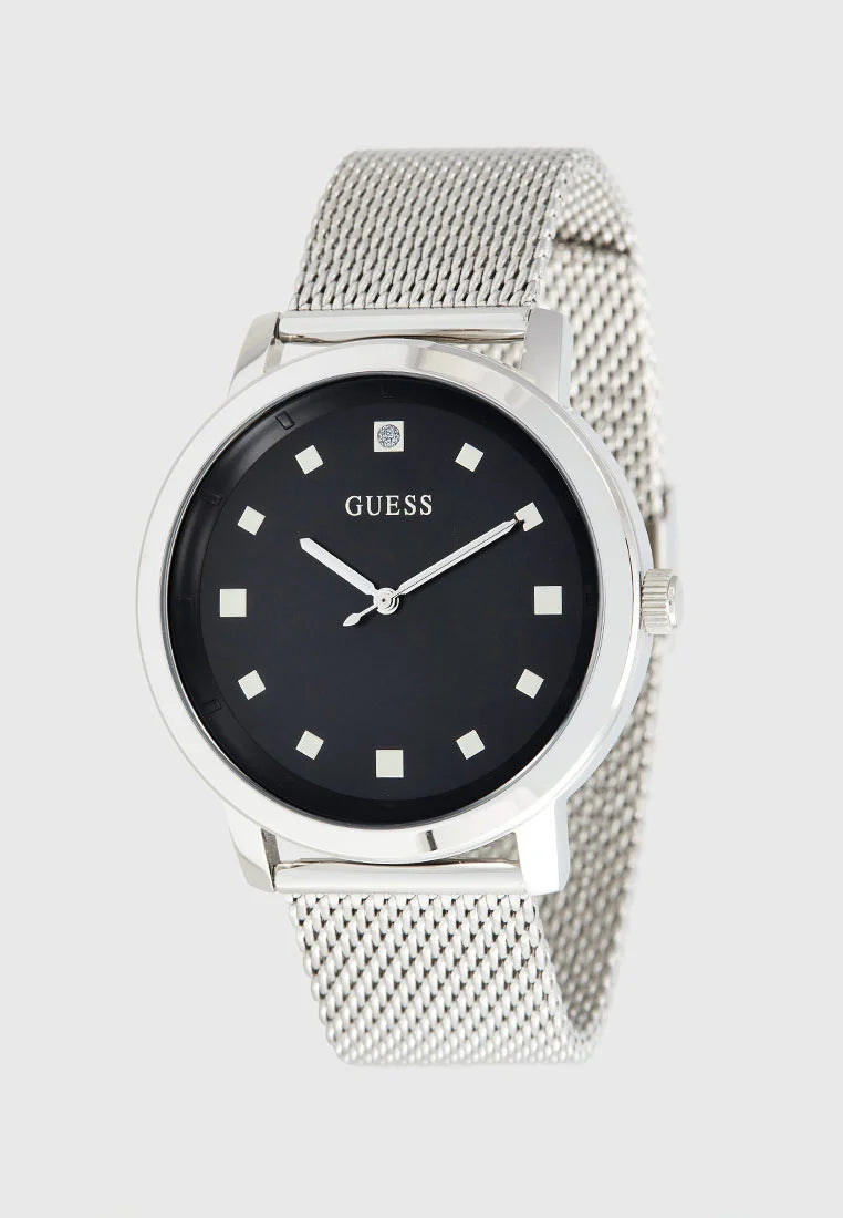 reloj guess minimalista plateado para hombre