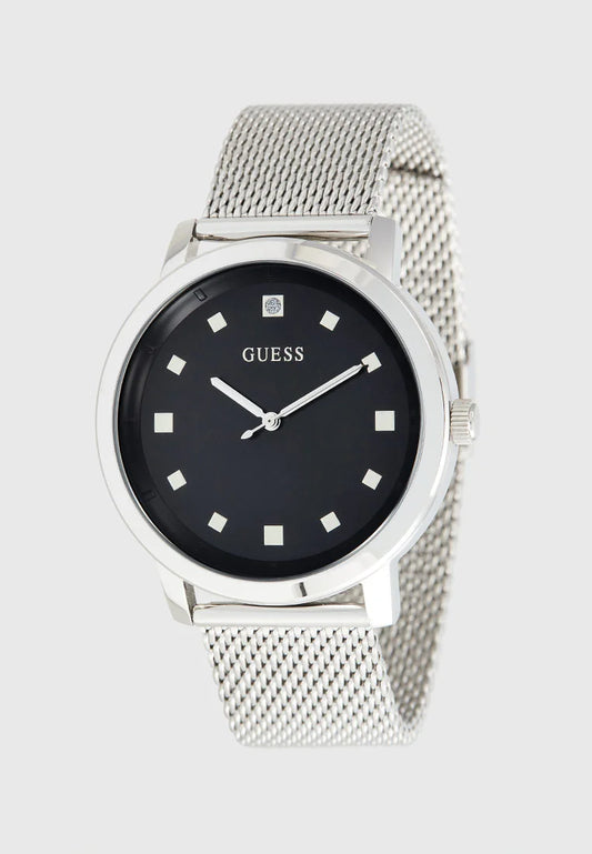 reloj guess minimalista plateado para hombre